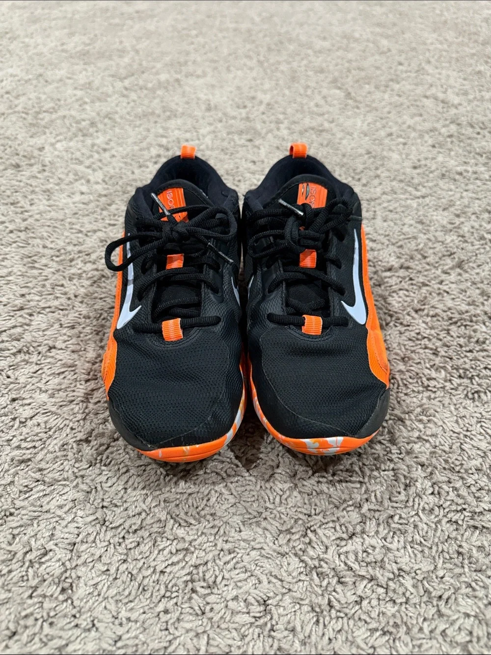 Nike Kids Black & Orange Low-Top Sneakers